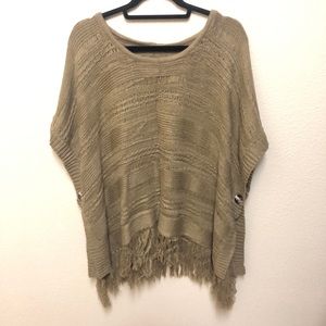 Khaki Short-Sleeve Poncho